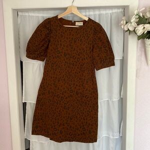 Leopard Print Denim Dress